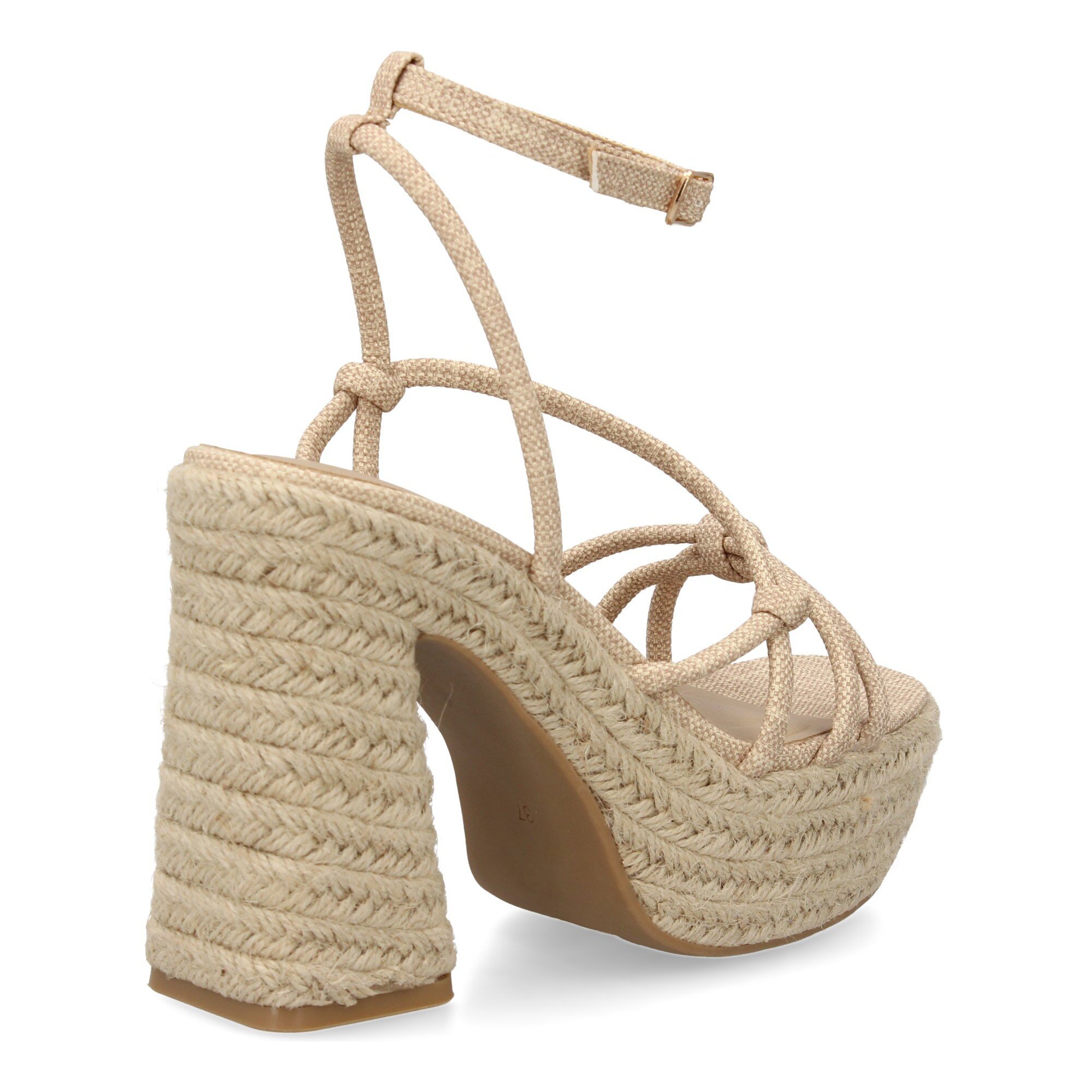 Sandalia de tacón de yute para mujer, comodas y elegantes, diseño moderno con tiras cruzadas