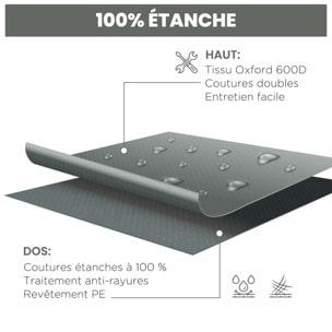 Housse de meubles de jardin imperméable tissu Oxford 600D gris