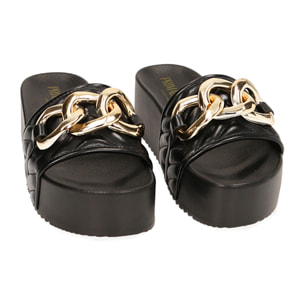 Ciabatte mare nere, suola 5 cm