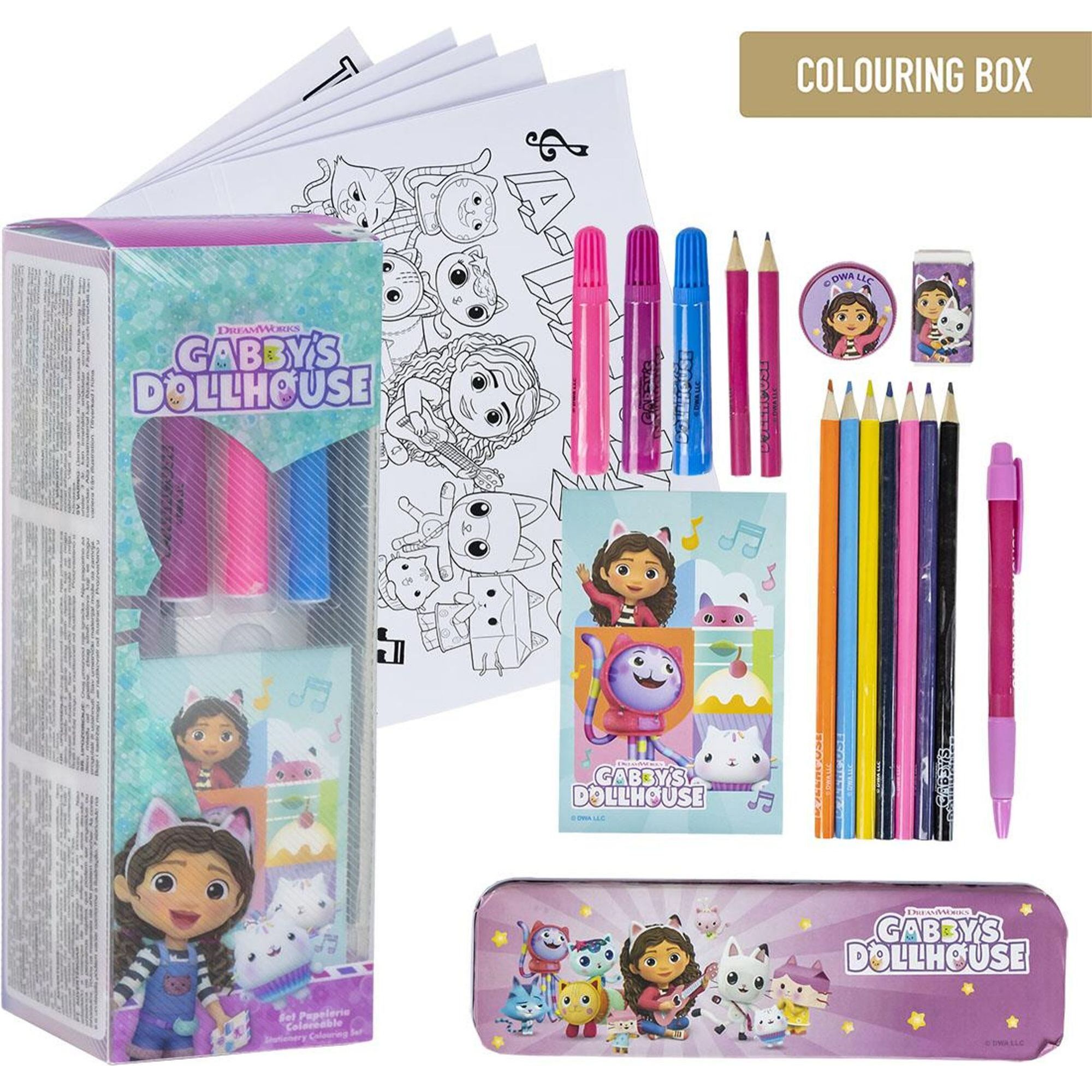 Set Papelería Coloreable Gabby´S Dollhouse
