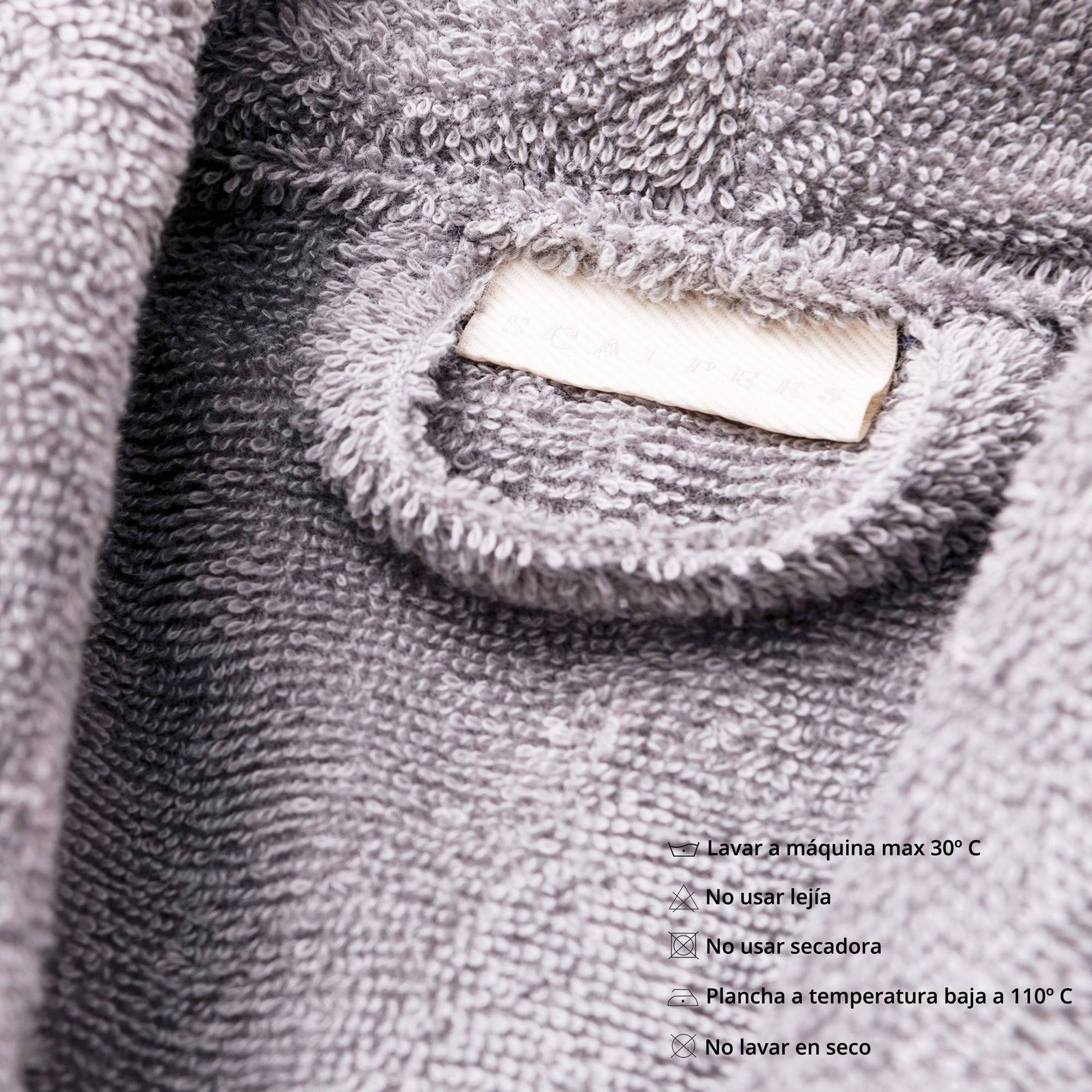 Albornoz s-m 100%algodón 360gsm gris con ribetes azules scalpers home