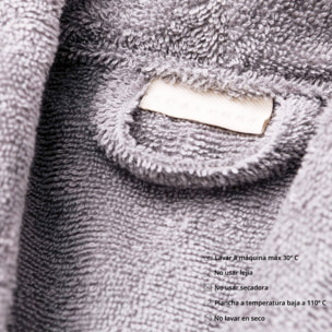 Albornoz s-m 100%algodón 360gsm gris con ribetes azules scalpers home