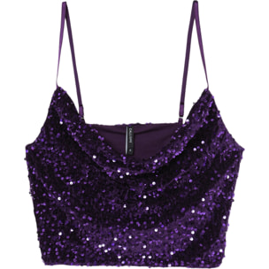 Top sciallato in paillettes