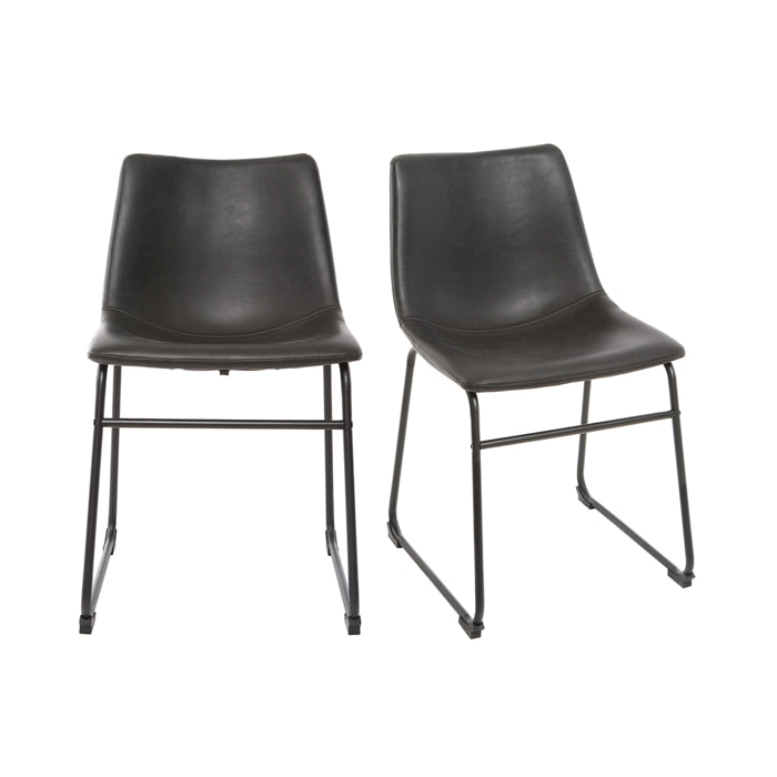 Chaises industrielles noires (lot de 2) NEW ROCK