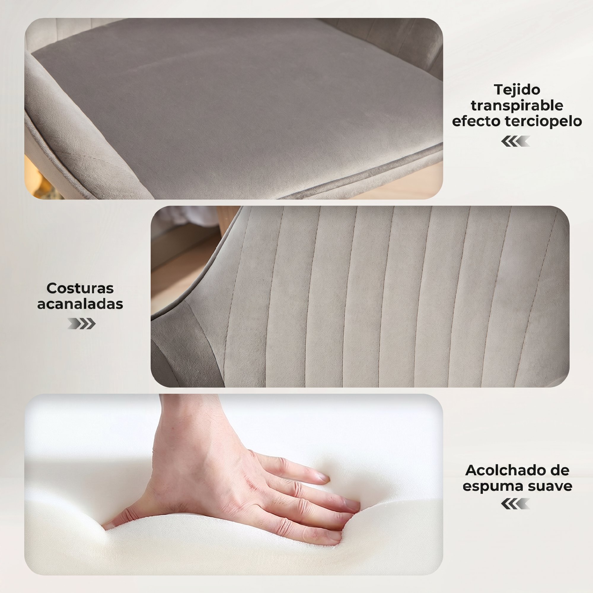 Juego de 2 Taburetes de Bar Giratorios, Taburetes Altos de Cocina con Altura Ajustable 62-83 cm, Sillas Altas de Cocina, Tapizada en Terciopelo, Respaldo y Reposapiés, Gris
