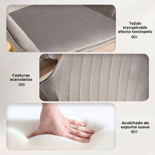 Juego de 2 Taburetes de Bar Giratorios, Taburetes Altos de Cocina con Altura Ajustable 62-83 cm, Sillas Altas de Cocina, Tapizada en Terciopelo, Respaldo y Reposapiés, Gris