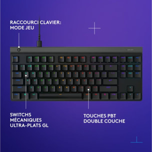 Clavier gamer LOGITECH G515 TKL tactile noir