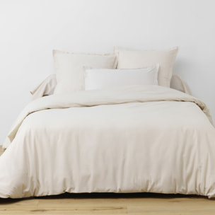 Parure De Drap 3Pcs Drap Housse 90x190cm 100% Coton 57fils/cm2 Beige