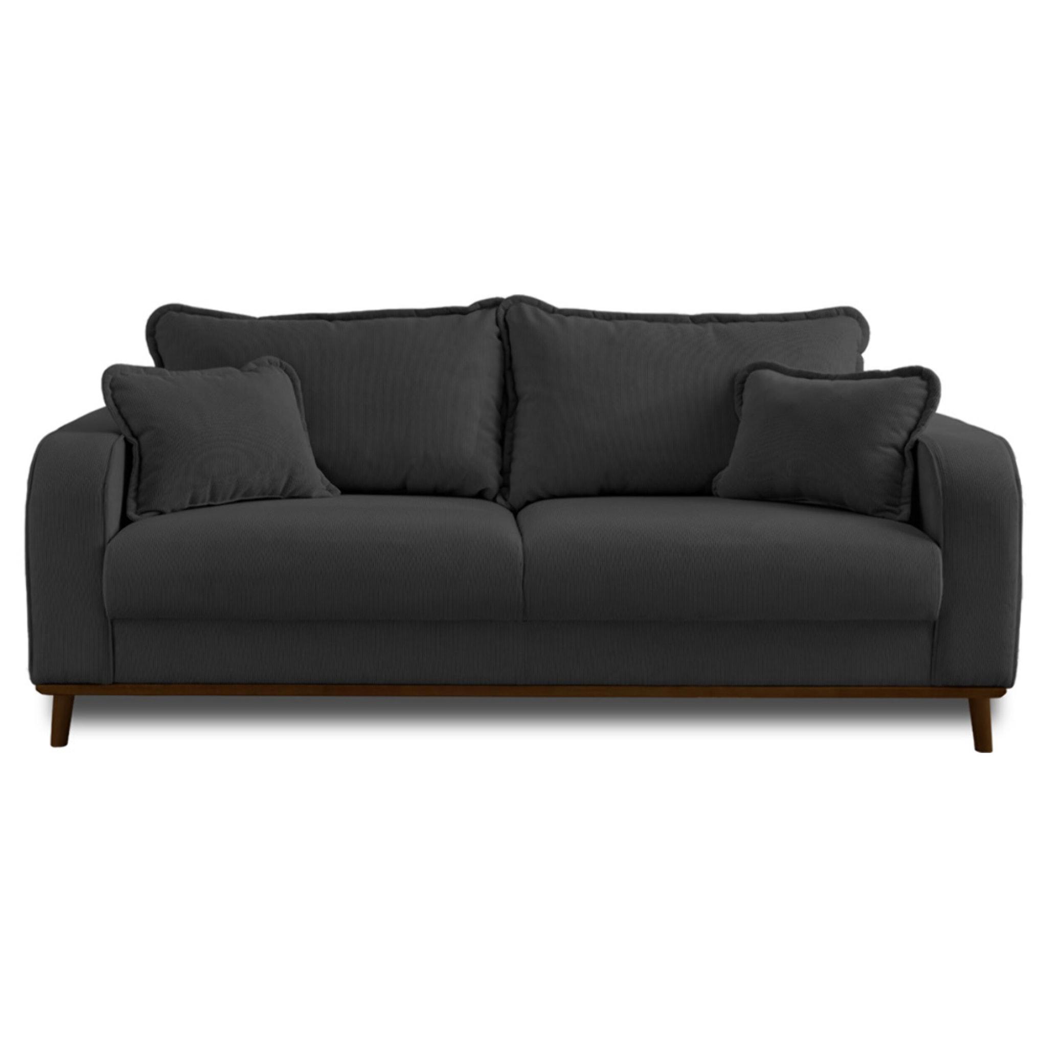 Albane - canapé 3 places - en velours côtelé - Gris foncé