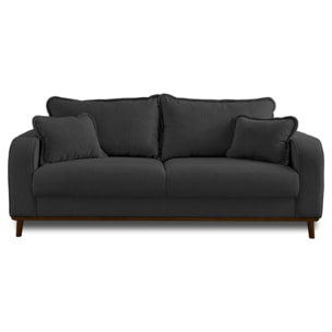 Albane - canapé 3 places - en velours côtelé - Gris foncé