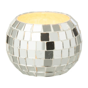 J-Line photophore Boule Mosaïque - verre - argent