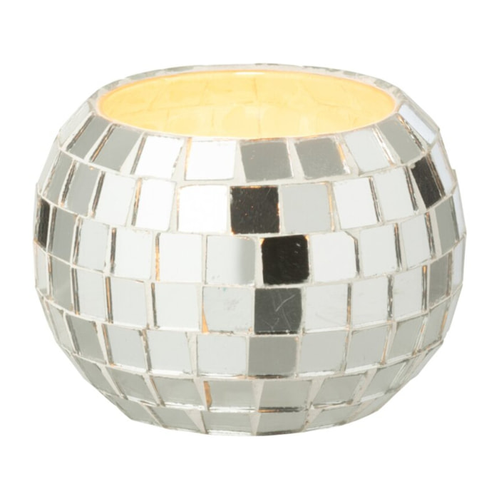 J-Line photophore Boule Mosaïque - verre - argent