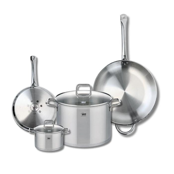 Ensemble de 2 Poêles de cuisson 24 et 32 cm et 2 faitouts 14 et 26 cm Elo Profi Citrin