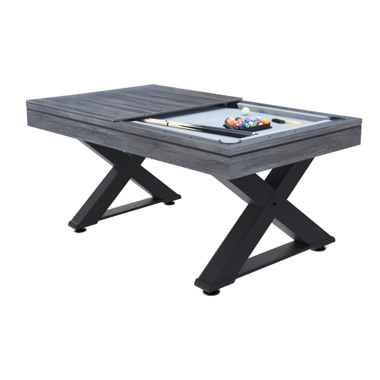 Table multi-jeux, ping-pong et billard en bois gris ARIZONA