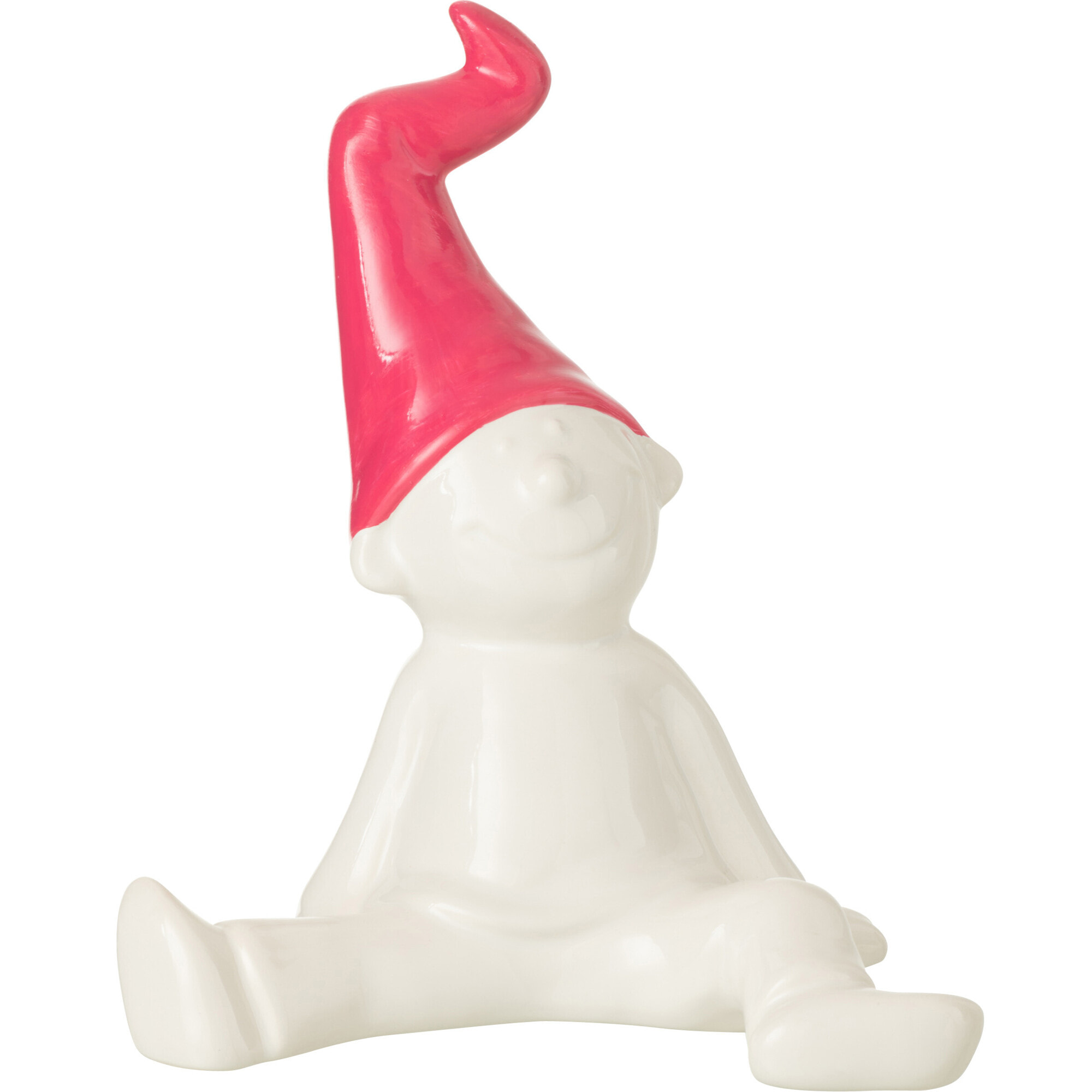 J-Line figurine Lutin Assis - céramique - blanc/fuschia - large