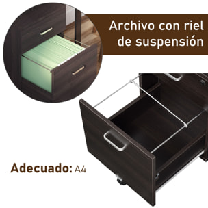 Archivador Móvil con Ruedas 40x44x54,6 cm Negro