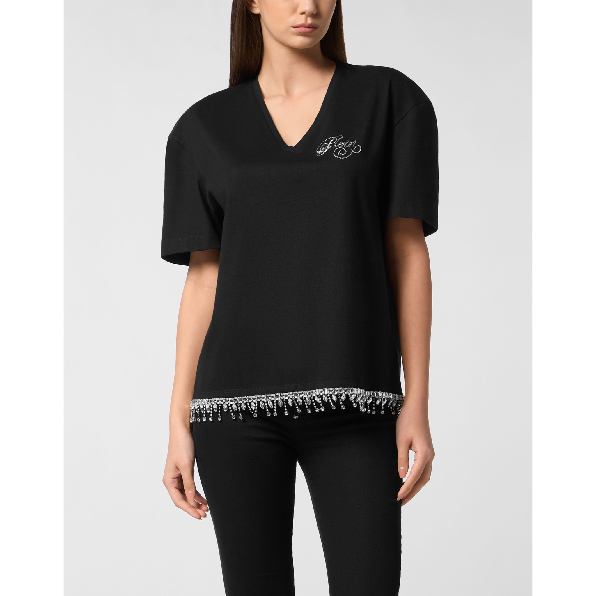 PHILIPP PLEIN Camiseta cuello pico Ss SIGNATURE