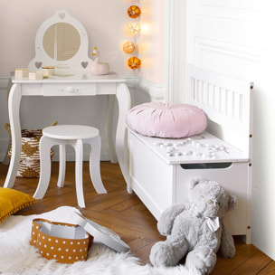 Banc coffre enfant blanc en bois