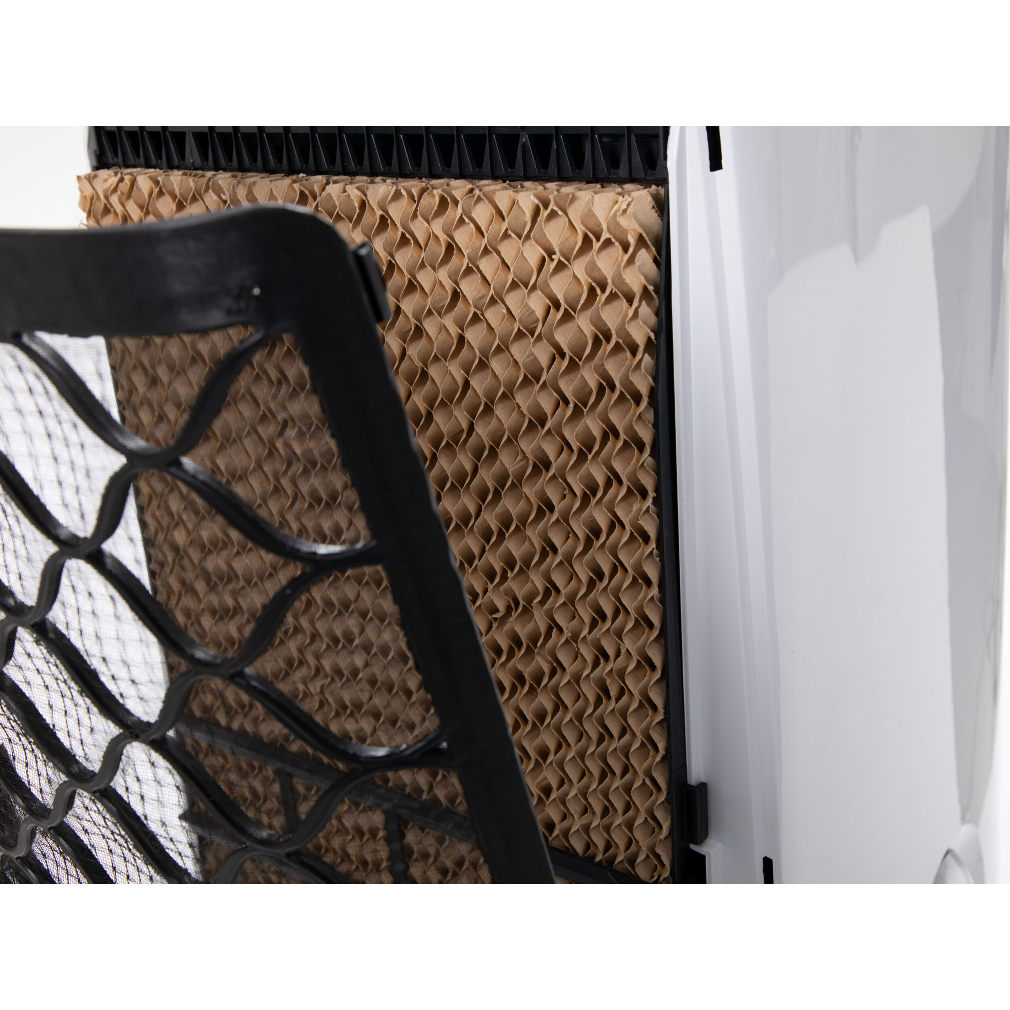 Rafraichisseur d'air par évaporation à débit élevé avec roues