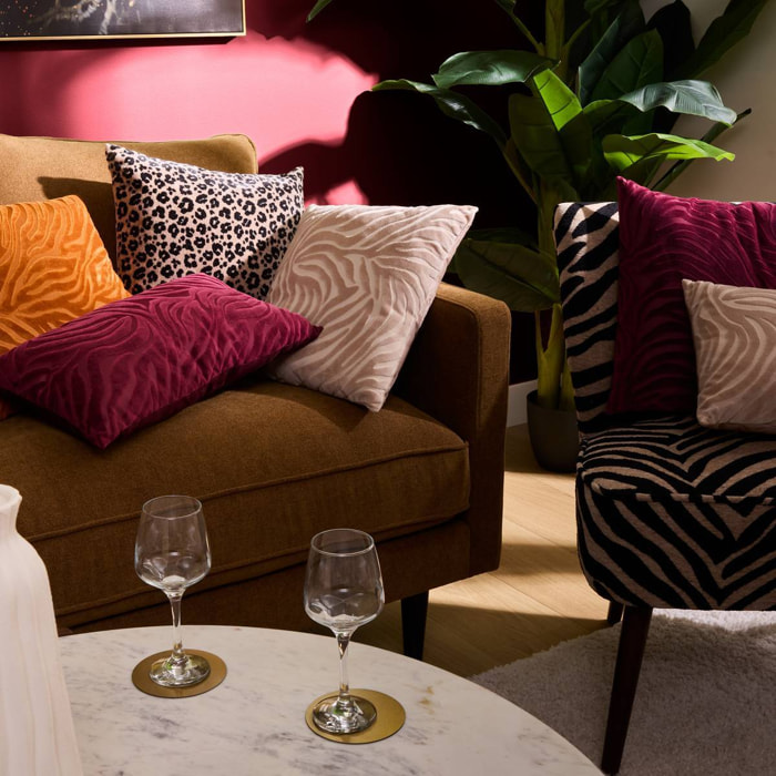 Coussin Tigris beige lin 40x40cm