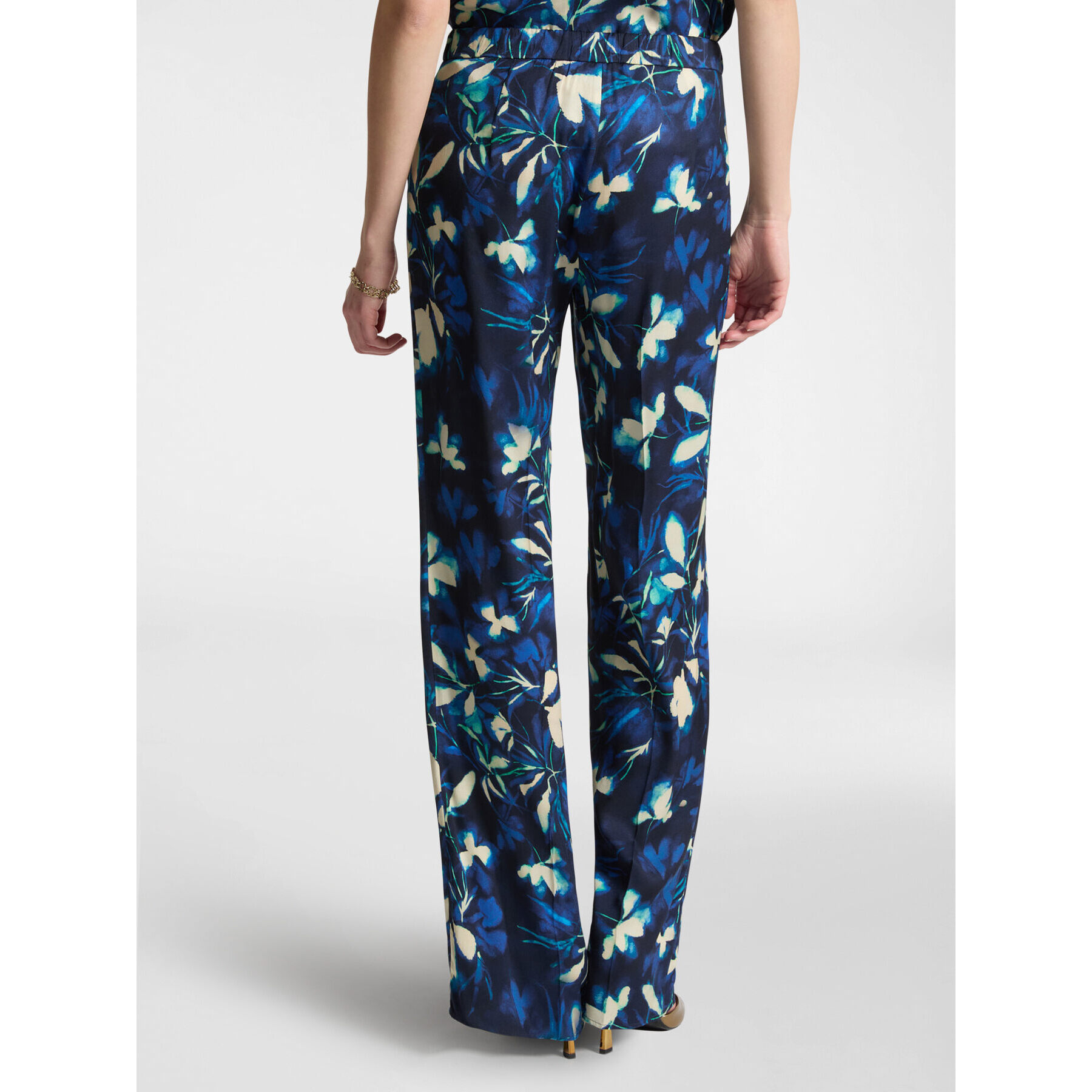 Elena Mirò - Pantaloni eleganti floreali - Blu