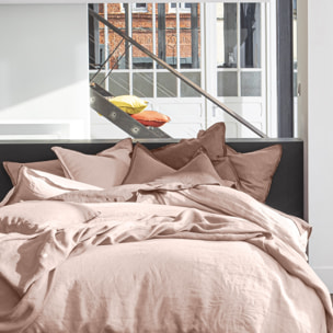 Housse De Couette 100% lin lavé Rose Nude