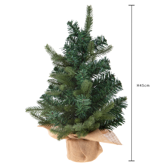 Abete artificiale con Base Yuta 45 rami Pvc - Pezzi 1 - Colore Verde - 40x45Hx40cm - Bianchi Dino