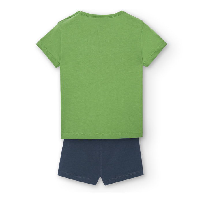 Conjunto de bebÃ© niÃ±a, estampado, mangas cortas, verde