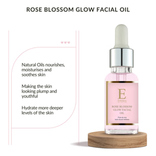 Aceite facial con brillo de pétalos de rosa