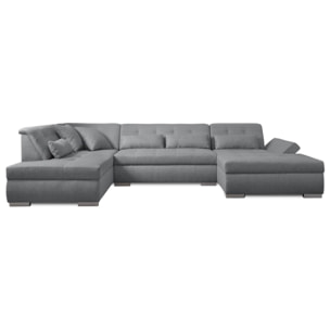 Vermont - canapé panoramique d'angle gauche - 7 places - XXL - Gris clair