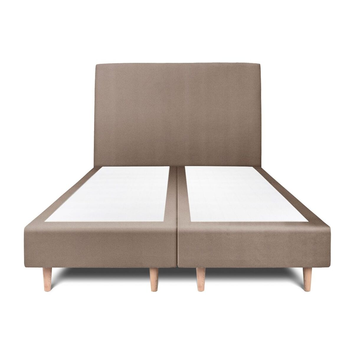 Lit avec tête de lit tapissée velours et sommier tapissier Ep20