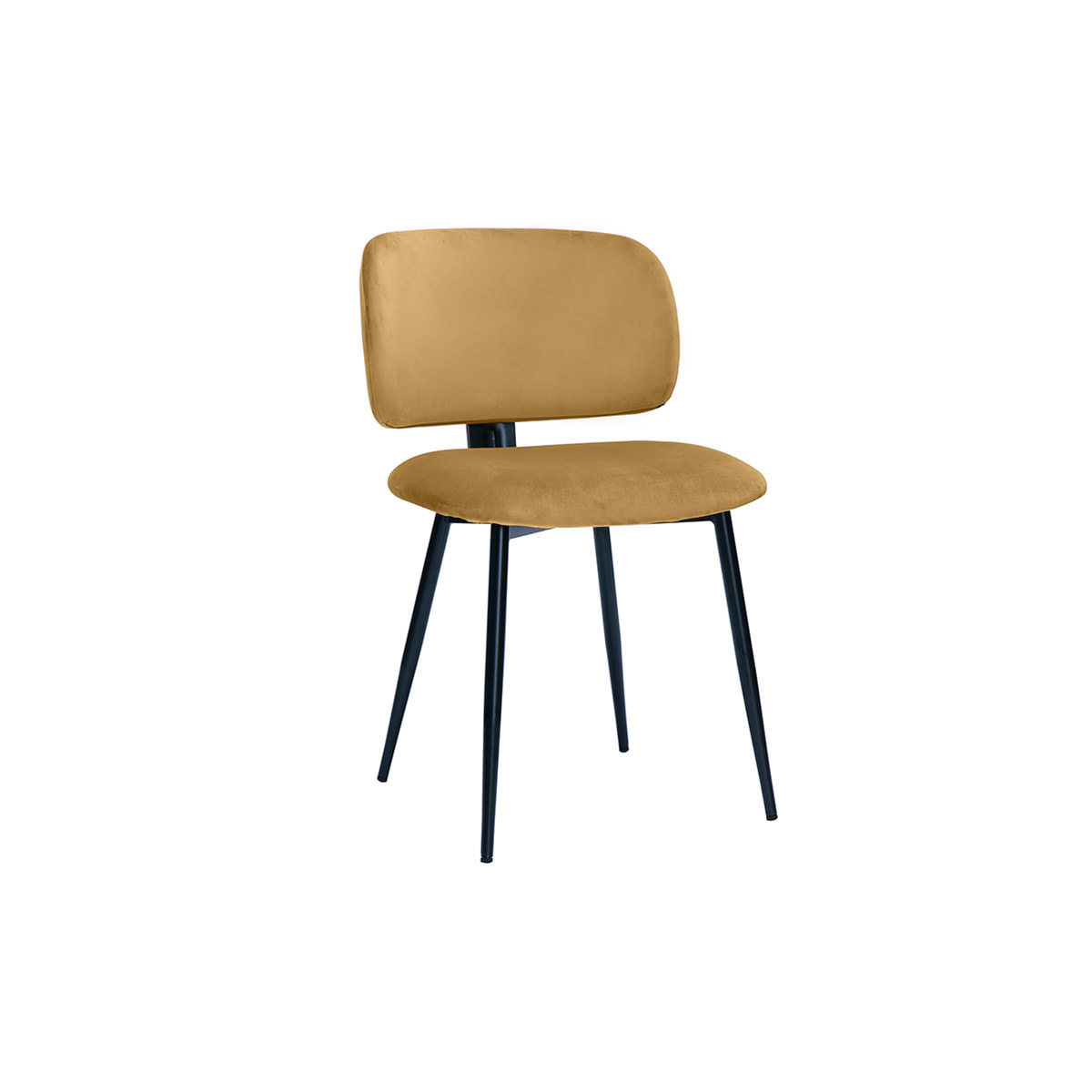 Chaises en tissu velours bronze et métal noir (lot de 2) ATRIUM