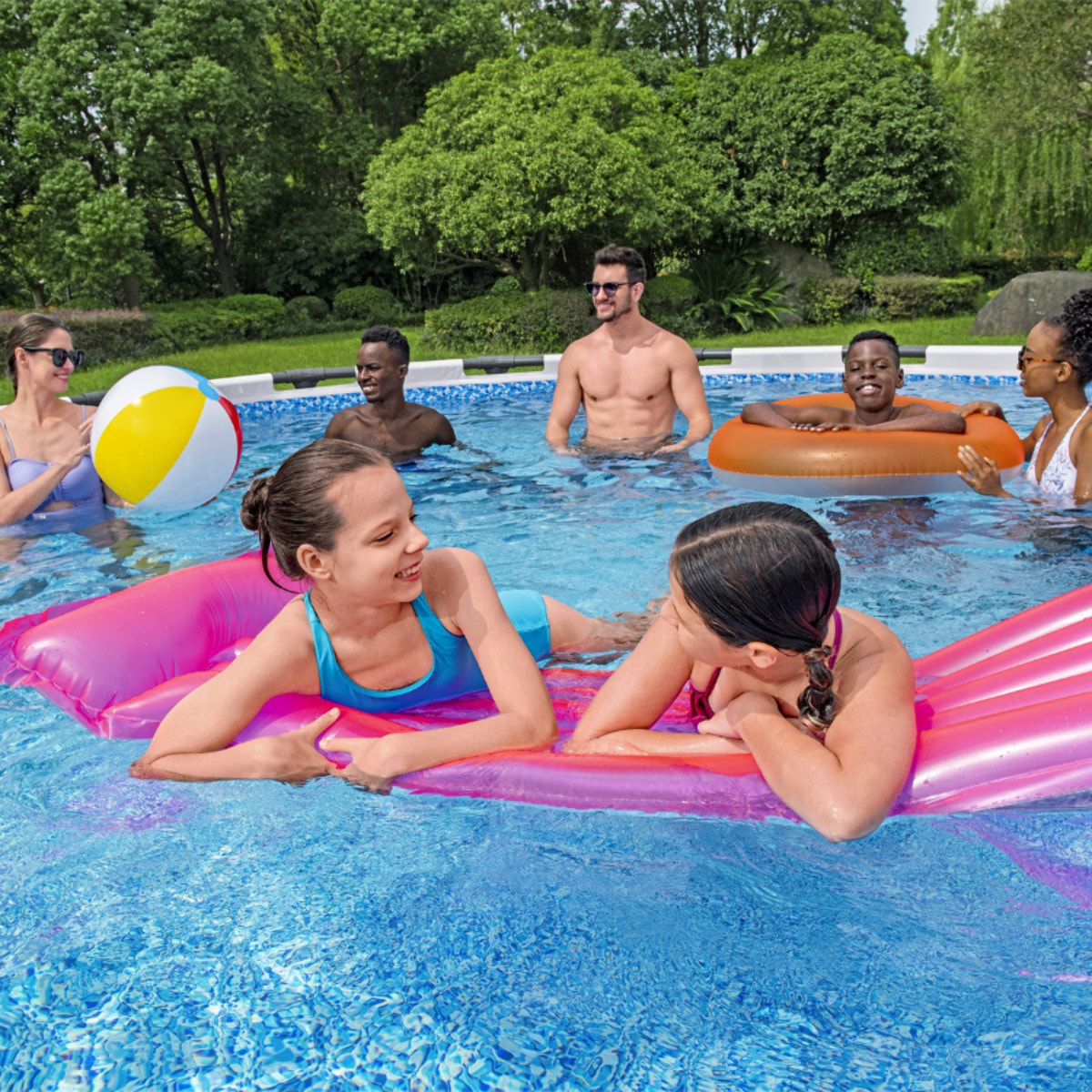 Bestway Piscine hors sol tubulaire ronde Bestway Steel Pro Max 610 x 132 cm gris clair