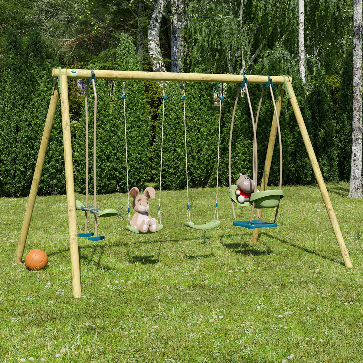 Portique bois 2,30 m Artix HALI 2 - 6 enfants