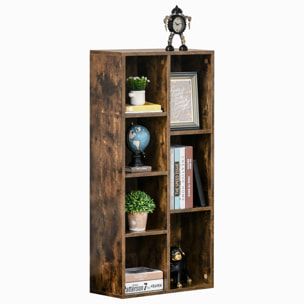 Estantería para Libros Librería de Madera con 7 Compartimentos de Almacenaje Plantas Archivos para Sala de Estar Dormitorio Oficina 50x24x106 cm Marrón Rústico