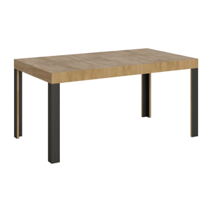 Mesa extensible 80x160/244 cm Linea Roble Natural estructura Antracita