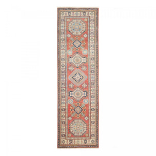 Tapis salon géométrique, noué main en laine, INIKA