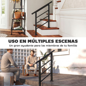 Barandilla de Escalera, 95 cm, Pasamanos para Escalera con Kit de Instalación, Ángulo Ajustable para 1-3 Escalones, para Porches, Madera y Concreto, para Exterior, Terraza, Patio, Negro