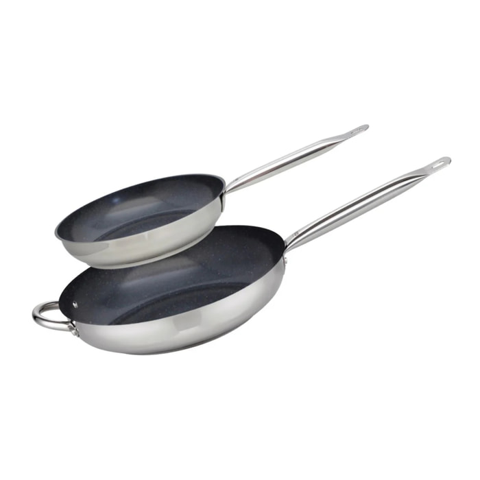 Set de 2 Poêles 24 et 32 cm céramique sans PFAS Profi Therm Platinum Elo