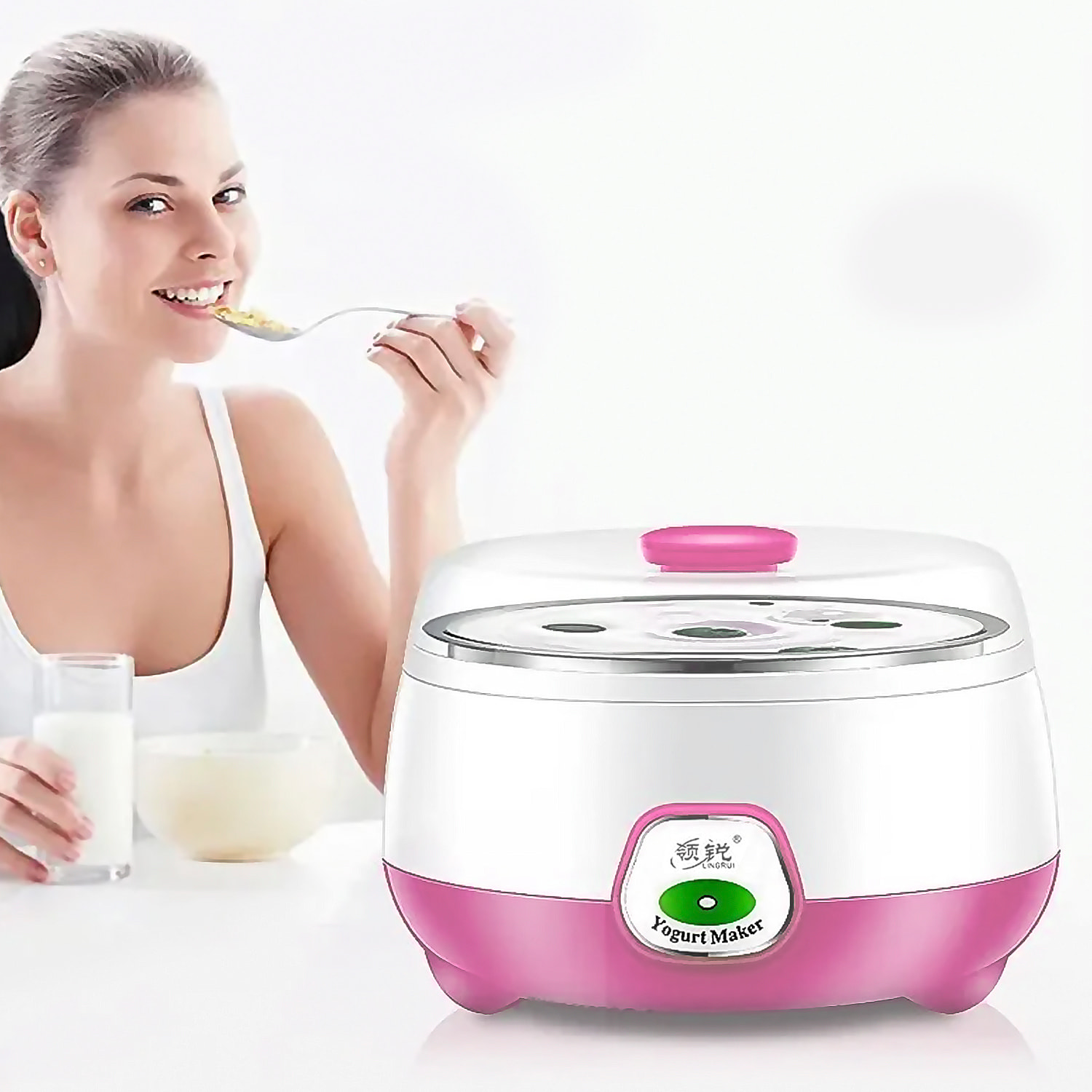 Yogurtera eléctrica control de temperatura constante, contenedor de acero inox. libre BPA grado alimentario