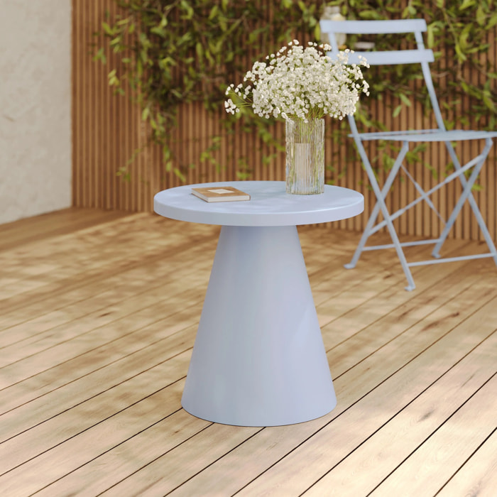 Table d'appoint de jardin en métal bleu pastel D45 cm  - Azuri