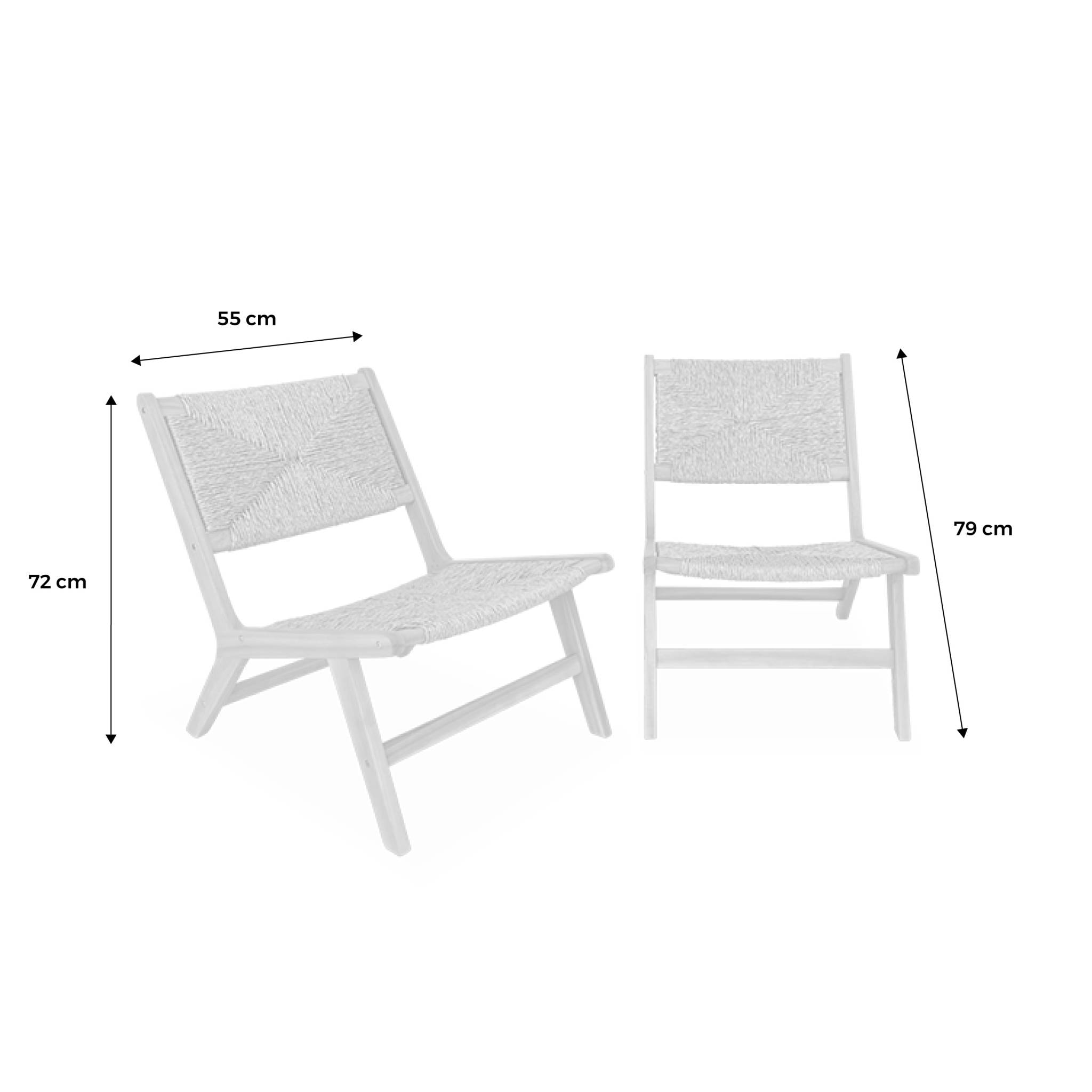 Fauteuil relax de jardin bois d'acacia et résine (lot de 2) LOREDO X2