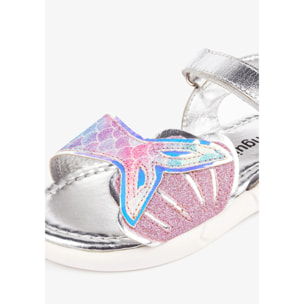 Sandali in pelle multicolore a forma di sirena