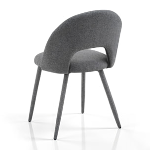 Lot de 4 chaises de salle à manger Tomasucci SELMA, en tissu, gris, 54 × 51 × 79 cm