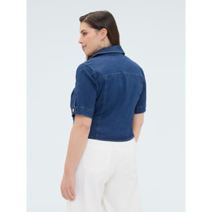 Fiorella Rubino - Giacca maniche corte in denim - Blu
