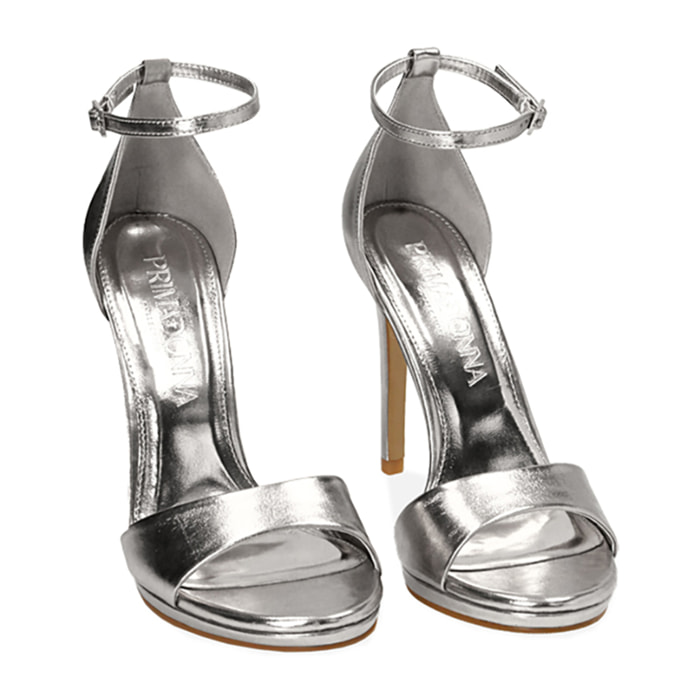 Sandalias laminadas plateadas