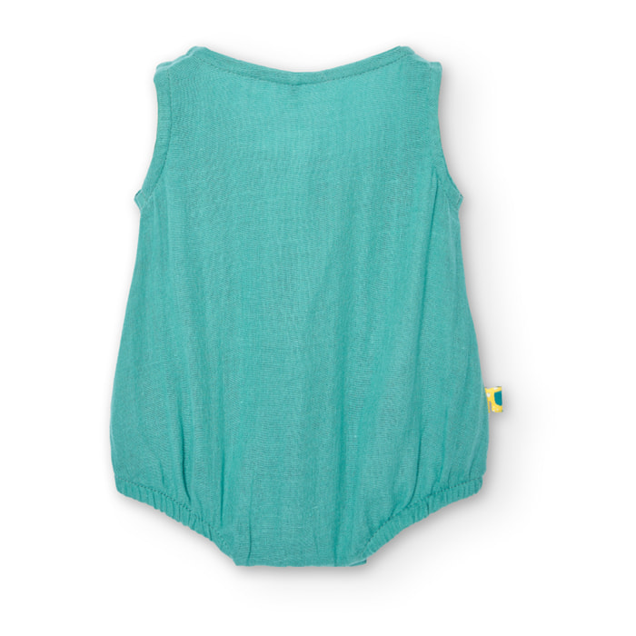 Pelele recién nacido, algodón estampado, verde, tirantes