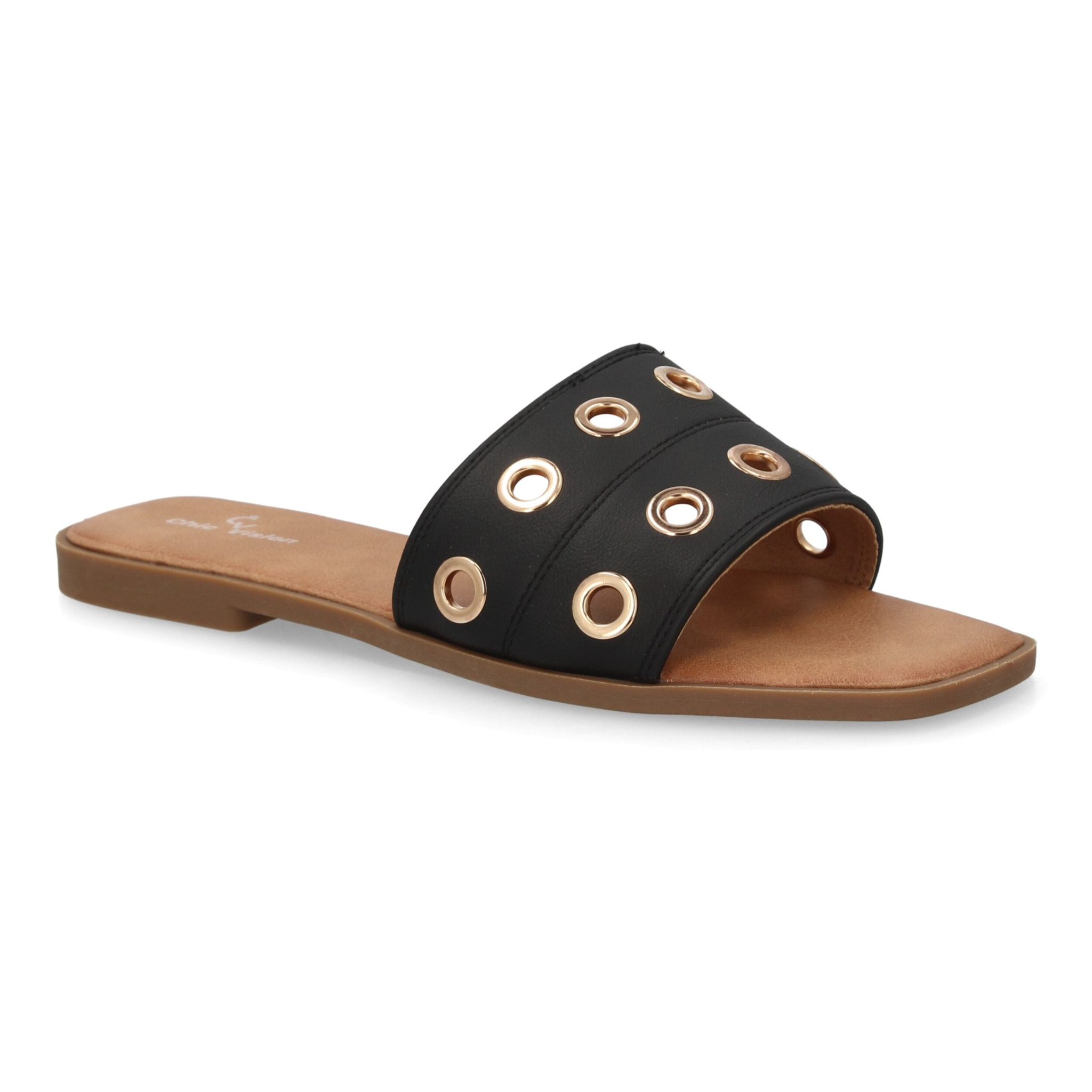 Sandalia pala mujer con ojales metálicos