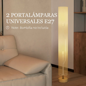 Lámpara de Pie Moderna Lámpara de Salón con Casquillo Máx. 40 W E27 Pantalla de Lino y Marco de Metal para Dormitorio Ø15x120 cm Gris