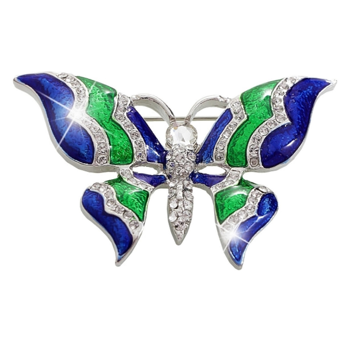 Broche Butterfly adornado con cristales de Swarovski